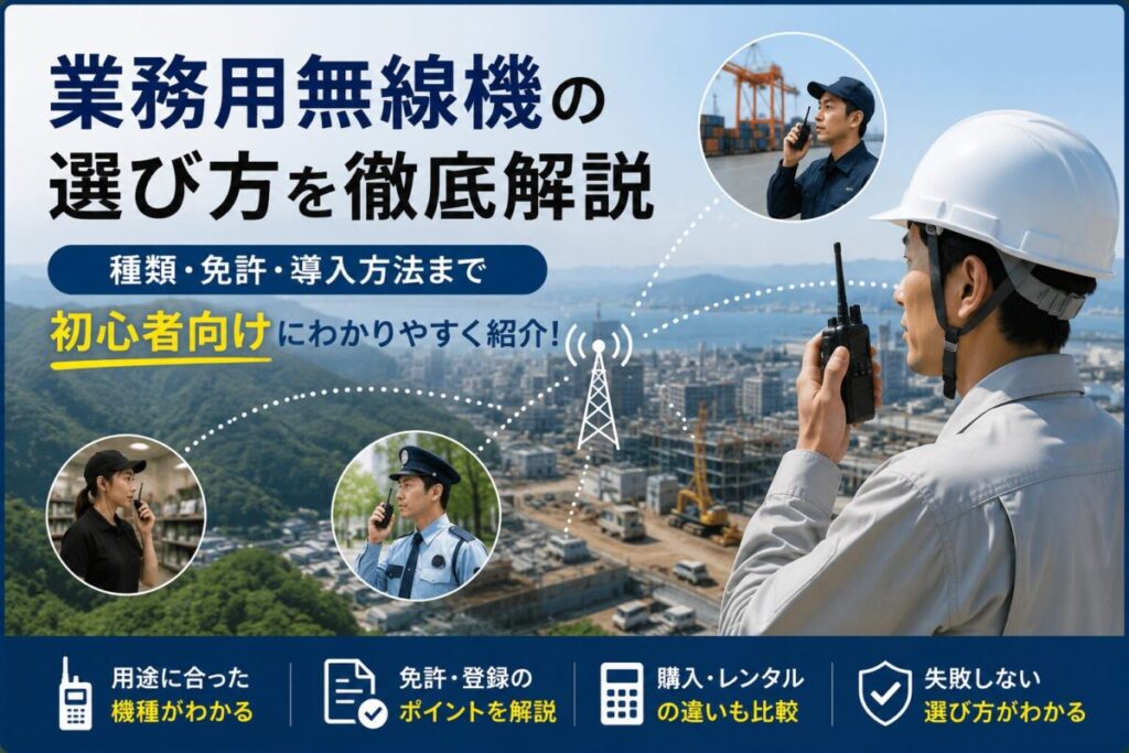 業務用無線機の選び方を徹底解説｜種類・免許・導入方法まで初心者向けにわかりやすく紹介